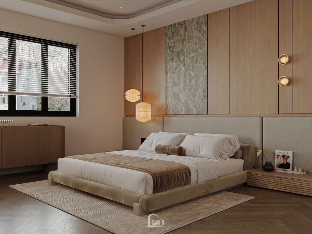 Thiết kế không gian phòng ngủ con trai liền kề xẻ khe Ánh Dương khu 